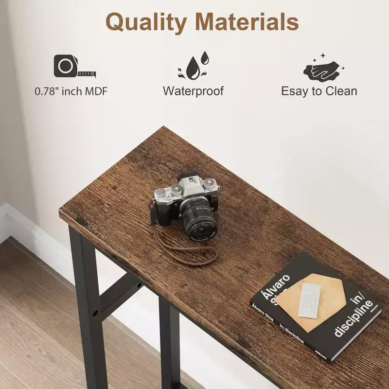 5.9 Table de canapé mince, console étroite à 2 niveaux avec étagère réglable, table peu encombrante derrière le canapé pour le salon, l'entrée, le couloir