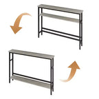 5.9 Table de canapé mince, console étroite à 2 niveaux avec étagère réglable, table peu encombrante derrière le canapé pour le salon, l'entrée, le couloir