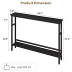5.9 Table de canapé mince, console étroite à 2 niveaux avec étagère réglable, table peu encombrante derrière le canapé pour le salon, l'entrée, le couloir
