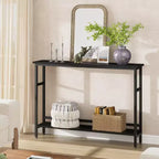 5.9 Table de canapé mince, console étroite à 2 niveaux avec étagère réglable, table peu encombrante derrière le canapé pour le salon, l'entrée, le couloir