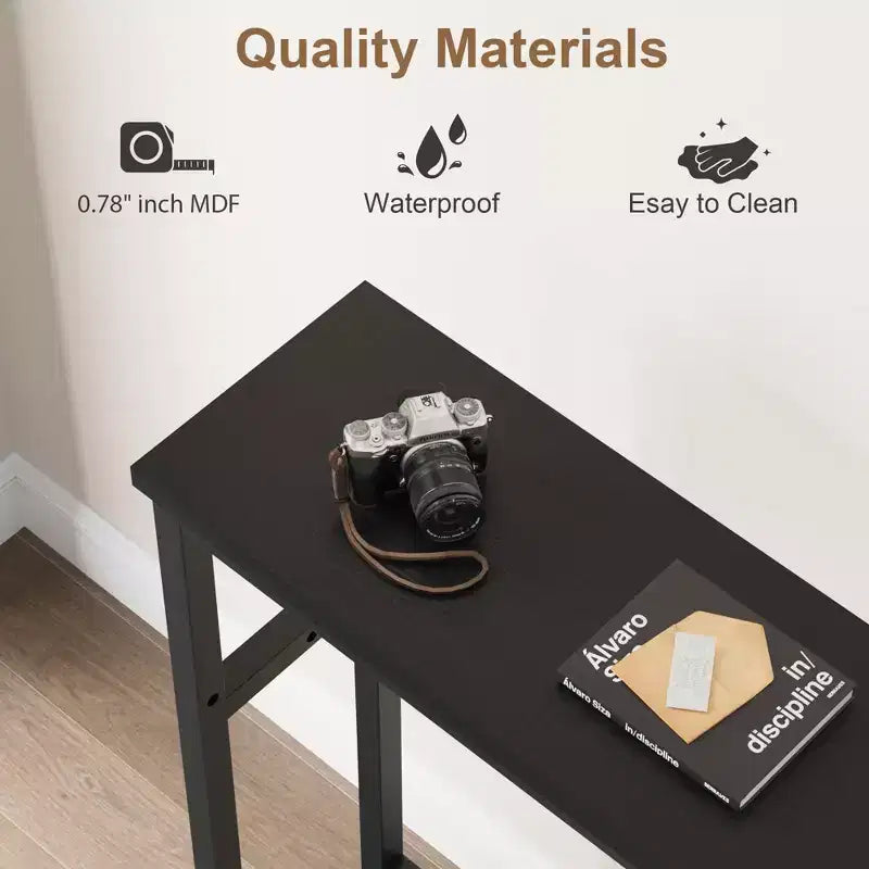 5.9 Table de canapé mince, console étroite à 2 niveaux avec étagère réglable, table peu encombrante derrière le canapé pour le salon, l'entrée, le couloir