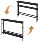 5.9 Table de canapé mince, console étroite à 2 niveaux avec étagère réglable, table peu encombrante derrière le canapé pour le salon, l'entrée, le couloir
