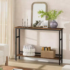5.9 Table de canapé mince, console étroite à 2 niveaux avec étagère réglable, table peu encombrante derrière le canapé pour le salon, l'entrée, le couloir