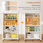 Meuble de rangement Costway avec roulettes et 2 portes translucides, étagères réglables, buffet 31,5 x 14,5 x 58