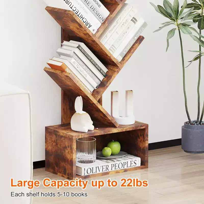 Bibliothèque Arbre à 8 Niveaux, Étagère à Livres sur Pied avec Tiroir, Étagères de Rangement pour Livres, Bibliothèque sur Pied