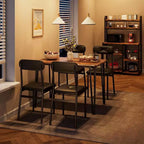 Ensemble de salle à manger 4 pièces pour petits espaces, table de cuisine avec 4 chaises rembourrées, meubles de salle à manger compacts pour appartements et maisons douillettes