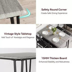 Ensemble de salle à manger 4 pièces pour petits espaces, table de cuisine avec 4 chaises rembourrées, meubles de salle à manger compacts pour appartements et maisons douillettes