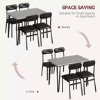 Ensemble de salle à manger 4 pièces pour petits espaces, table de cuisine avec 4 chaises rembourrées, meubles de salle à manger compacts pour appartements et maisons douillettes