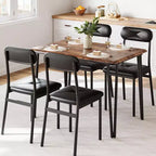 Ensemble de salle à manger 4 pièces pour petits espaces, table de cuisine avec 4 chaises rembourrées, meubles de salle à manger compacts pour appartements et maisons douillettes