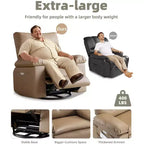 Fauteuil inclinable manuel surdimensionné Acekool, fauteuil en similicuir avec coussin épais pour salon et chambre à coucher, confort spacieux et décontracté