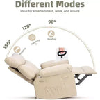 Fauteuil inclinable manuel surdimensionné Acekool, fauteuil en similicuir avec coussin épais pour salon et chambre à coucher, confort spacieux et décontracté