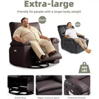 Fauteuil inclinable manuel surdimensionné Acekool, fauteuil en similicuir avec coussin épais pour salon et chambre à coucher, confort spacieux et décontracté