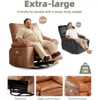 Fauteuil inclinable manuel surdimensionné Acekool, fauteuil en similicuir avec coussin épais pour salon et chambre à coucher, confort spacieux et décontracté