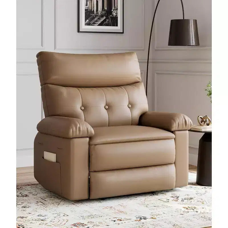 Fauteuil inclinable manuel surdimensionné Acekool, fauteuil en similicuir avec coussin épais pour salon et chambre à coucher, confort spacieux et décontracté