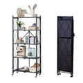 Carbon Steel Kitchen Storage Rack Set - Metal Storage Shelving Unit, Foldable, Multi-Layer, No Installation Required, Suitable for Microwave, Oven