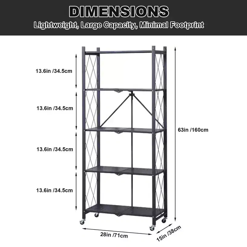Lot de casiers de cuisine en acier au carbone - Étagère de rangement métallique, pliable, multicouche, sans installation requise, convient pour micro-ondes, four