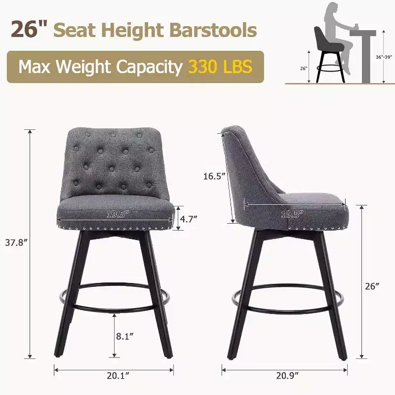 Tabourets de bar pivotants Acekool