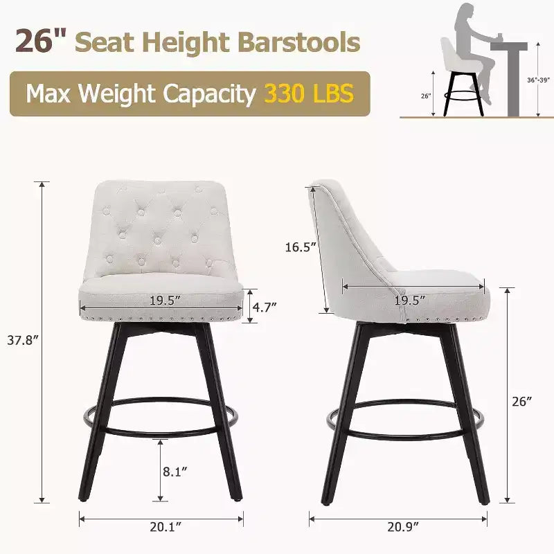 Tabourets de bar pivotants Acekool