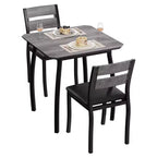 Ensemble table de salle à manger 3 pièces pour 2 personnes, table de cuisine de style campagnard et chaises rembourrées, meuble de salle à manger carré avec cadre en métal