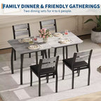Ensemble table de salle à manger 3 pièces pour 2 personnes, table de cuisine de style campagnard et chaises rembourrées, meuble de salle à manger carré avec cadre en métal