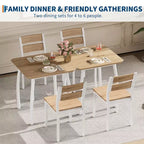 Ensemble table de salle à manger 3 pièces pour 2 personnes, table de cuisine de style campagnard et chaises rembourrées, meuble de salle à manger carré avec cadre en métal
