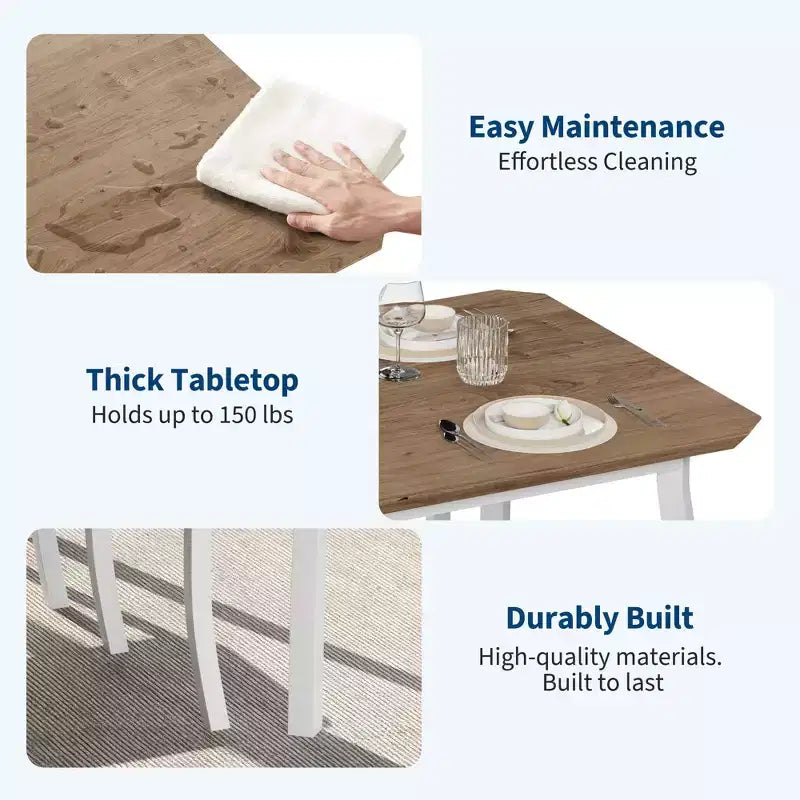 Ensemble table de salle à manger 3 pièces pour 2 personnes, table de cuisine de style campagnard et chaises rembourrées, meuble de salle à manger carré avec cadre en métal