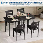 Ensemble table de salle à manger 3 pièces pour 2 personnes, table de cuisine de style campagnard et chaises rembourrées, meuble de salle à manger carré avec cadre en métal
