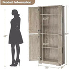 Acekool Armoire de cuisine haute avec étagères réglables, buffet de rangement à 4 portes pour la cuisine, la salle à manger et la salle de bain
