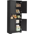 Acekool Armoire de cuisine haute avec étagères réglables, buffet de rangement à 4 portes pour la cuisine, la salle à manger et la salle de bain