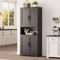 Acekool Tall Pantry Cabinet with Adjustable Shelves, 4-Door Storage Cabinet for Kitchen, Dining & Bathroom
