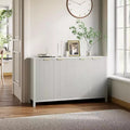 55-Inch Modern Fluted Buffet Cabinet with Spacious Storage and Doors, Large Wood Farmhouse Kitchen Sideboard, Coffee Bar Cabinet for Dining Room