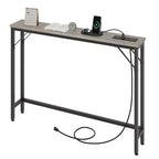 39.3 Table d'entrée avec prises de courant, ports USB, station, table derrière canapé, grise