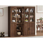 Meuble de garde-manger de cuisine tout en bois avec 4 portes magnétiques, armoire de rangement alimentaire autonome de style ferme, étagères réglables, grande capacité