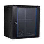 Armoire réseau murale 12U - Baie de brassage 600 mm de profondeur avec porte vitrée verrouillable et panneaux latéraux amovibles, pour équipement informatique/audiovisuel