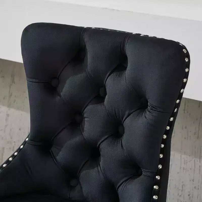 CLIHOME Lot de 2 tabourets de bar pivotants épais en velours chromé, hauteur réglable de 63,5 à 83,8 cm, boutons touffetés et plissage en losanges