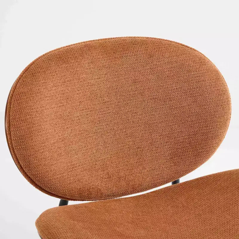 CLIHOME Chaise coquille moderne du milieu du siècle, chaise d'appoint trépied, chaise longue en cuir au fini noyer, dossier confortable
