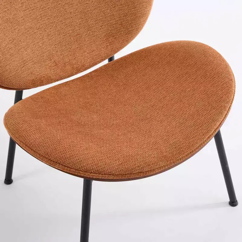 CLIHOME Chaise coquille moderne du milieu du siècle, chaise d'appoint trépied, chaise longue en cuir au fini noyer, dossier confortable