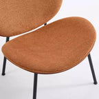 CLIHOME Chaise coquille moderne du milieu du siècle, chaise d'appoint trépied, chaise longue en cuir au fini noyer, dossier confortable