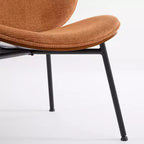 CLIHOME Chaise coquille moderne du milieu du siècle, chaise d'appoint trépied, chaise longue en cuir au fini noyer, dossier confortable