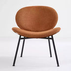 CLIHOME Chaise coquille moderne du milieu du siècle, chaise d'appoint trépied, chaise longue en cuir au fini noyer, dossier confortable