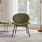 CLIHOME Chaise coquille moderne du milieu du siècle, chaise d'appoint trépied, chaise longue en cuir au fini noyer, dossier confortable