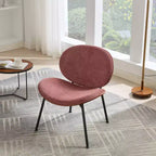 CLIHOME Chaise coquille moderne du milieu du siècle, chaise d'appoint trépied, chaise longue en cuir au fini noyer, dossier confortable