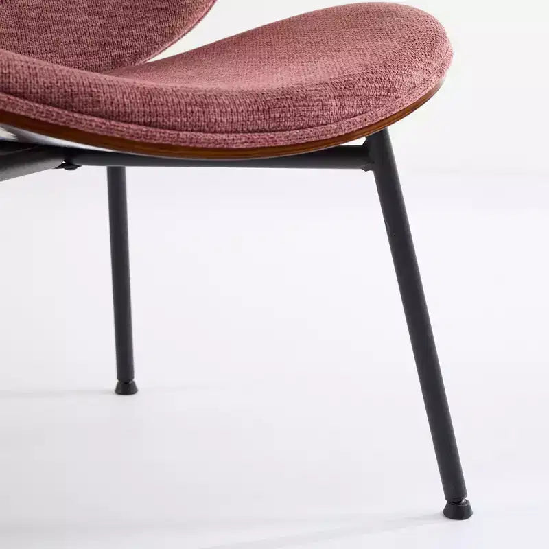 CLIHOME Chaise coquille moderne du milieu du siècle, chaise d'appoint trépied, chaise longue en cuir au fini noyer, dossier confortable