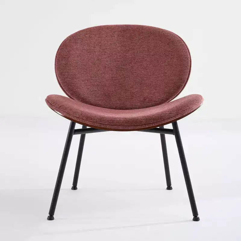 CLIHOME Chaise coquille moderne du milieu du siècle, chaise d'appoint trépied, chaise longue en cuir au fini noyer, dossier confortable