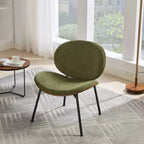 CLIHOME Chaise coquille moderne du milieu du siècle, chaise d'appoint trépied, chaise longue en cuir au fini noyer, dossier confortable