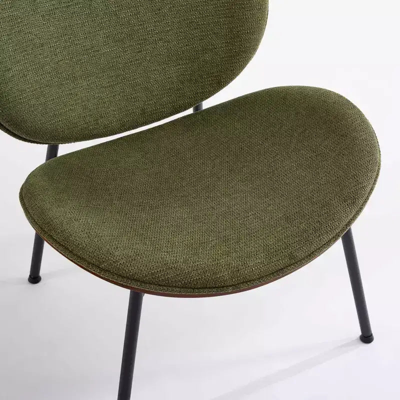 CLIHOME Chaise coquille moderne du milieu du siècle, chaise d'appoint trépied, chaise longue en cuir au fini noyer, dossier confortable