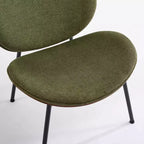 CLIHOME Chaise coquille moderne du milieu du siècle, chaise d'appoint trépied, chaise longue en cuir au fini noyer, dossier confortable