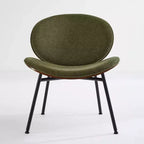 CLIHOME Chaise coquille moderne du milieu du siècle, chaise d'appoint trépied, chaise longue en cuir au fini noyer, dossier confortable