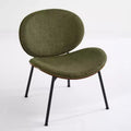 CLIHOME Mid-Century Modern Shell Chair Single Side Chair Tripod Leather Lounge Chair in Walnut Finish Comfortable Backrest
