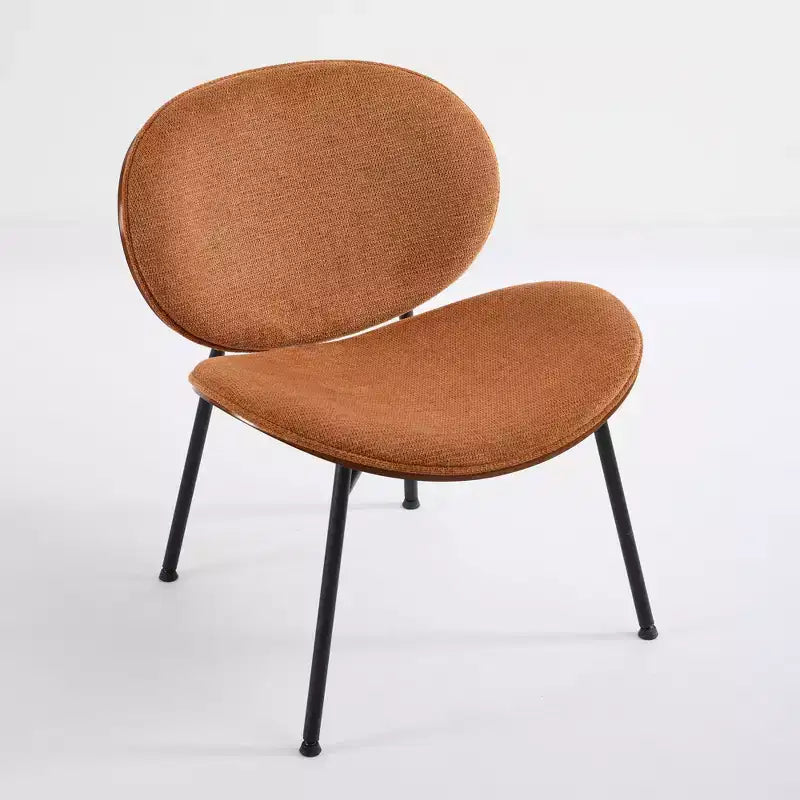 CLIHOME Chaise coquille moderne du milieu du siècle, chaise d'appoint trépied, chaise longue en cuir au fini noyer, dossier confortable